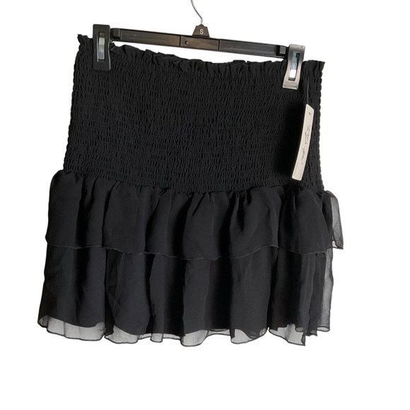 RD Style Black Smocked Crop Top & Ruffle Mini Skirt Set - Size L - Picture 3 of 6
